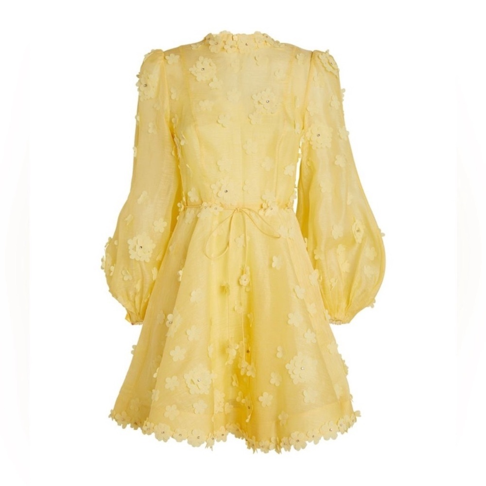 Zimmermann Yellow Floral Long Sleeve Dress